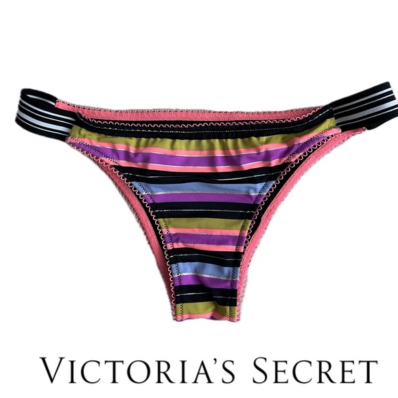 Victoria's Secret STRIPED / THE FLIRT bikini swim suit bottom NWOT โ Medium - Picture 1 of 12